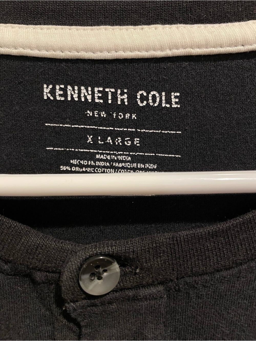 Kenneth Cole New York Men's Short Sleeve Henley Shirt Black Size XL - Picture 4 of 7